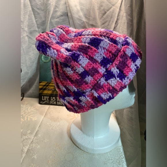 Handmade Pink Purple Cat Beanie - Picture 4 of 7